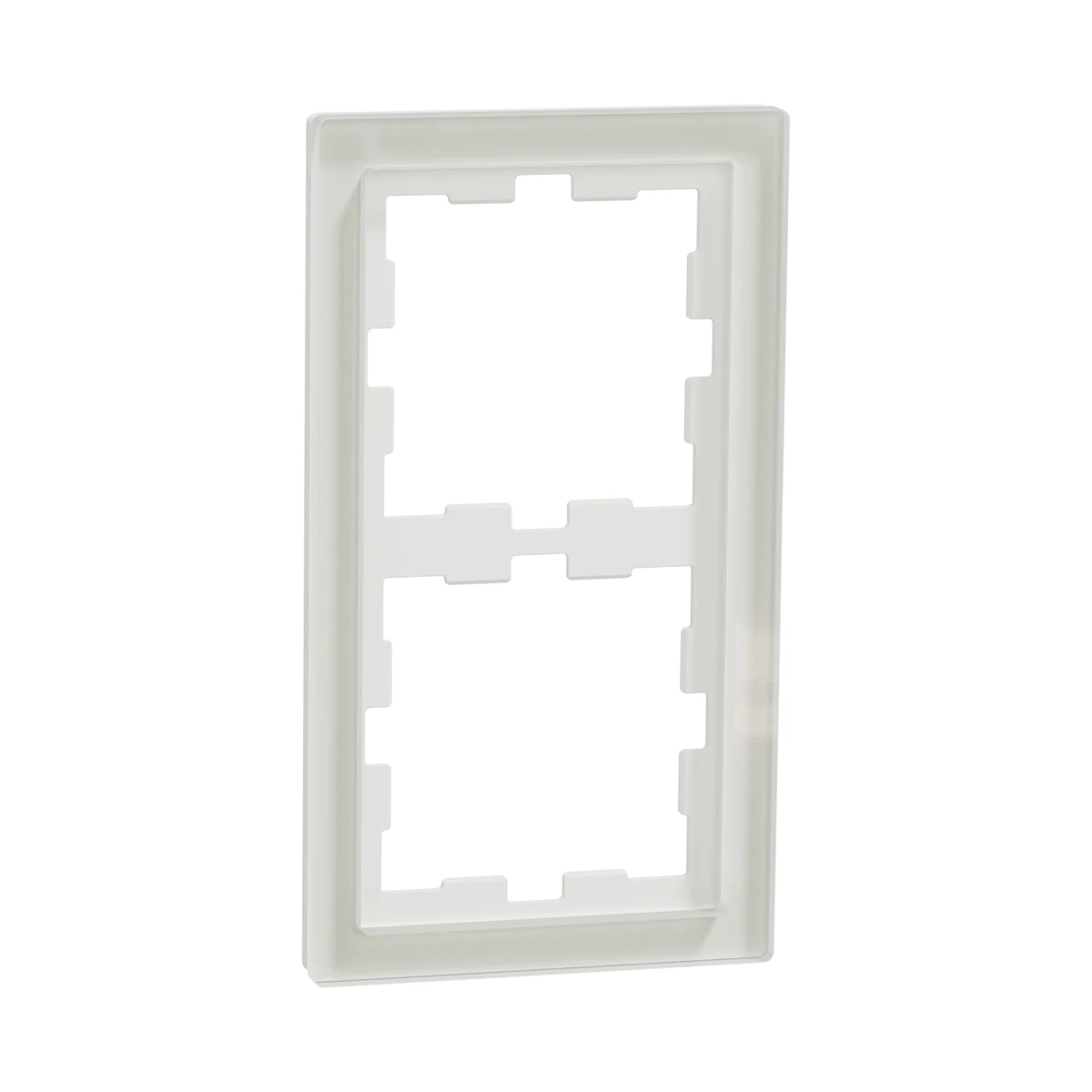 Schneider Electric MEG4020-6520 Merten System-D, 2-Gang Glass Frame, Crystal White, D-Life