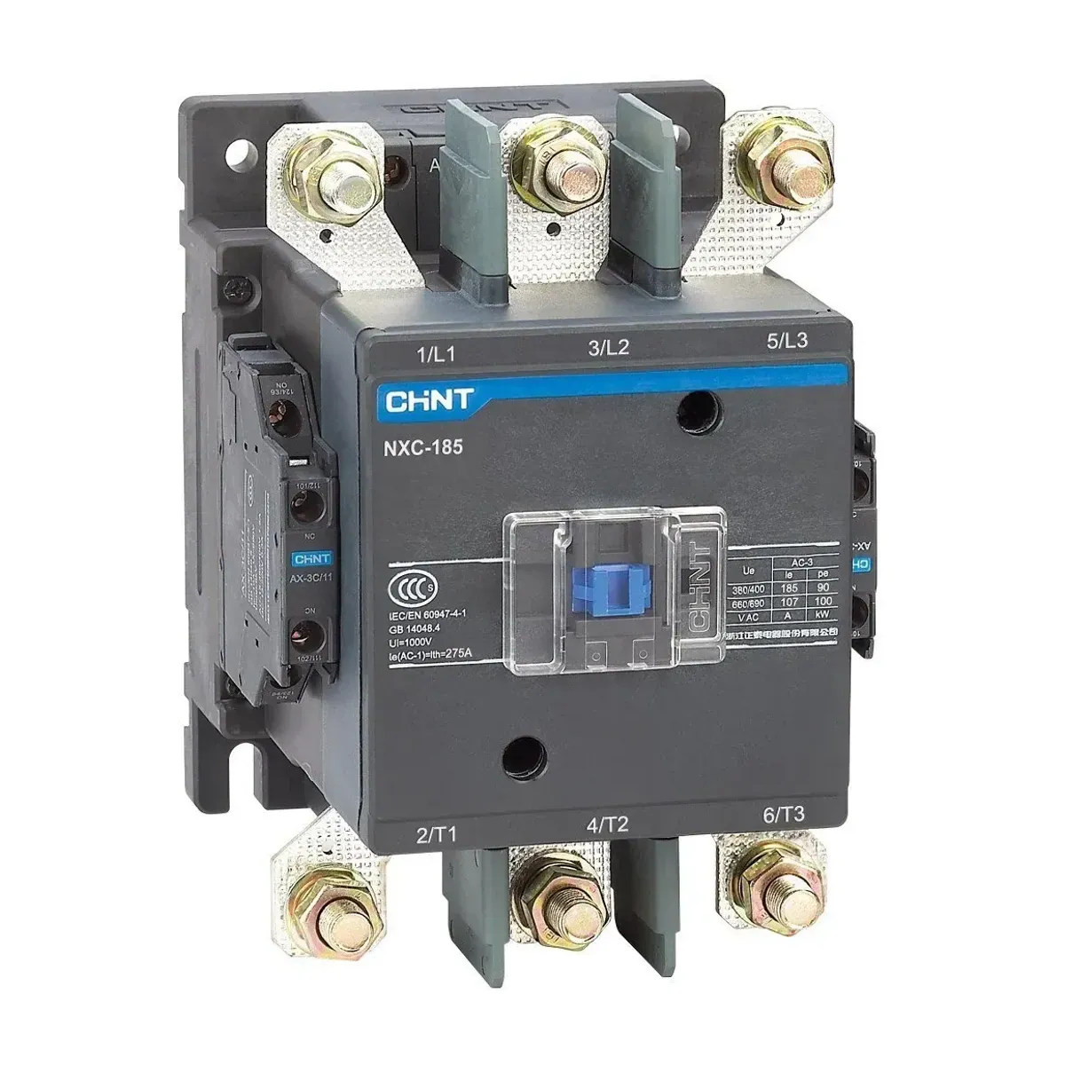 Chint NXC-185 220V AC Bobinli 3 Kutup 185A 2NO+2NC Yardımcı Kontaklı Kontaktör 90kW