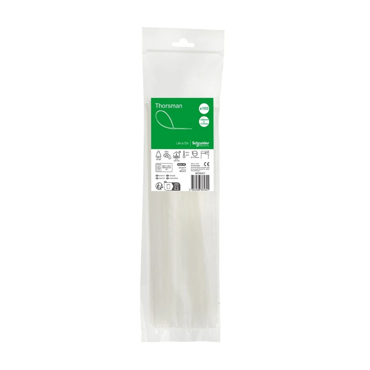 Schneider Electric IMT46419 Kablo Bağı 300x4.8mm şeffaf (100 ve katları şeklinde sipariş geçilmelidir) — temsili aile görseli