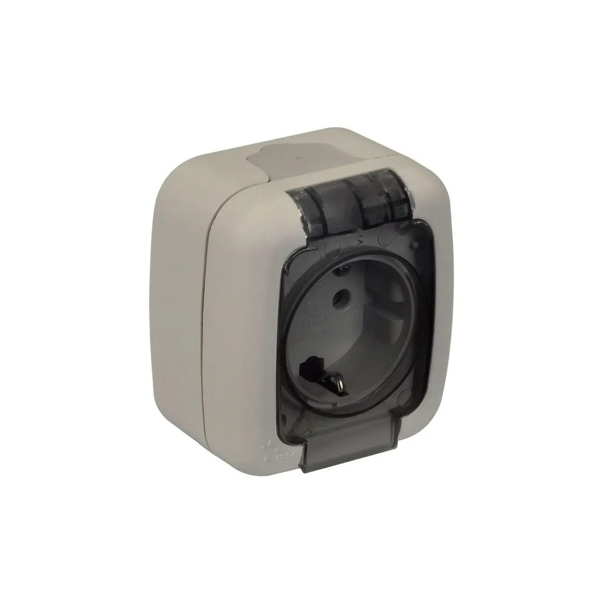 TP Elektrik 3201-025-0601 Damp Location Grounded Socket with Cover, IP 54