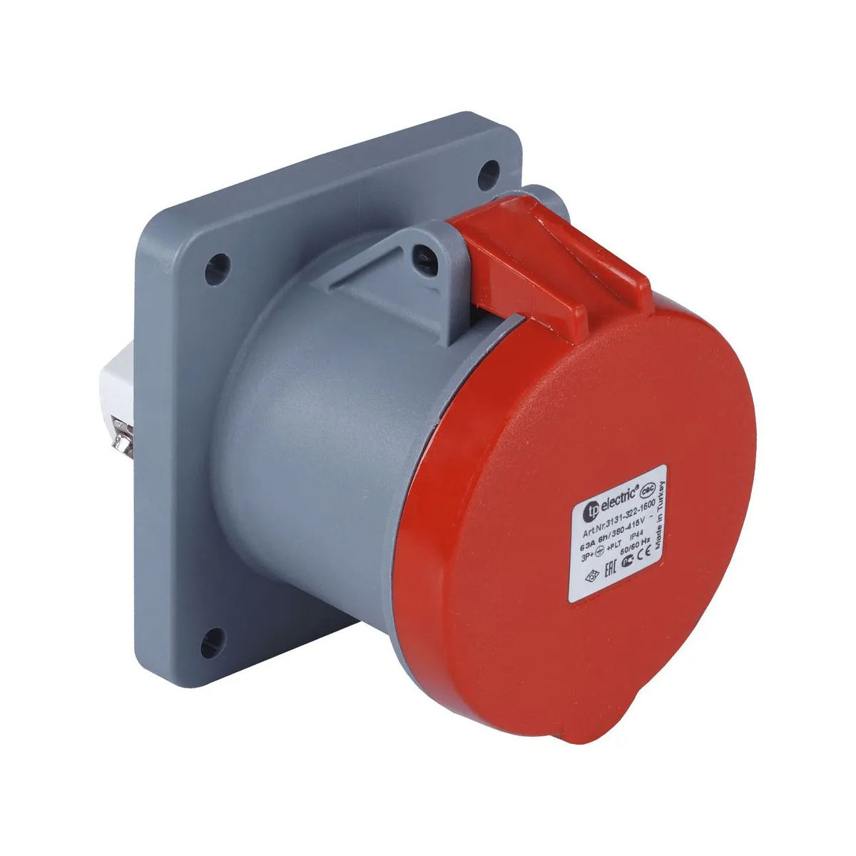 TP Elektrik 3133-322-1600 CEE 5x63A Makine Prizi (düz) (100x107), IP 44, 6h