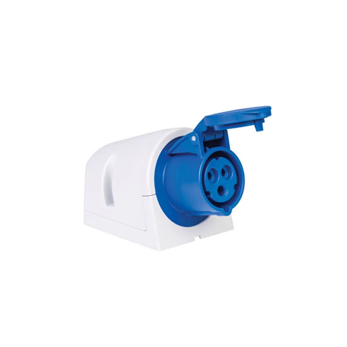 PCE 406602V 3x16A Wall Socket Angled Housing IP44 Screw-Type