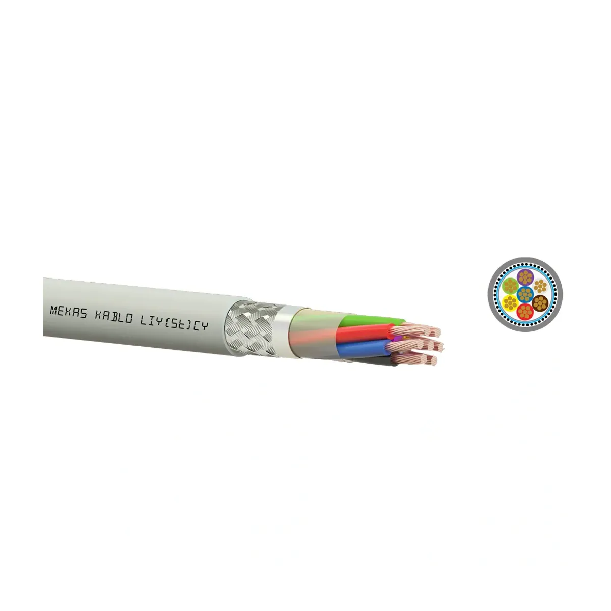 Mekas 2x0,75 mm2 LIY(St)CY Ekranlı Sinyal Kablosu