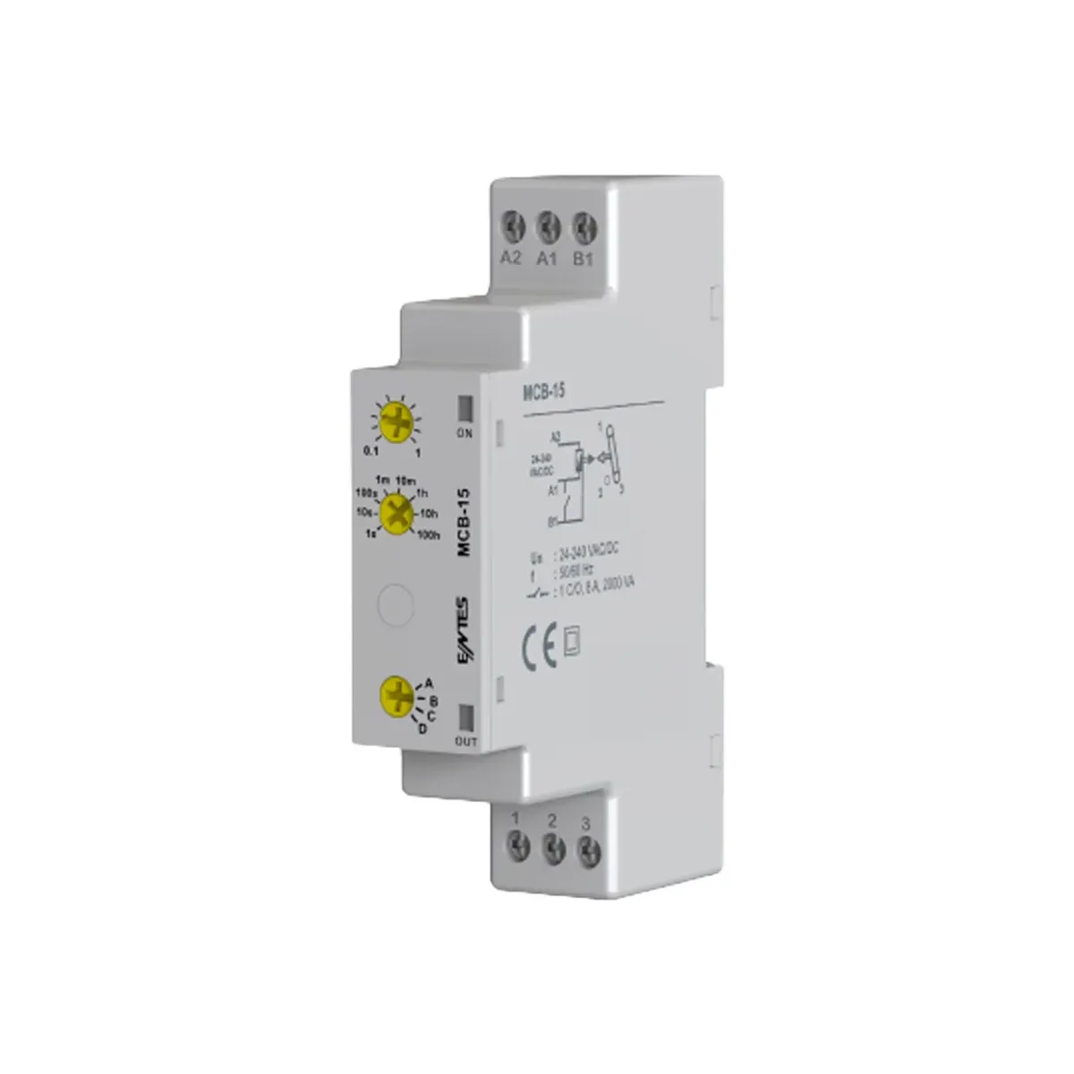 Entes MCB-15 Multifunction Timer Relay, 24-240VAC/DC