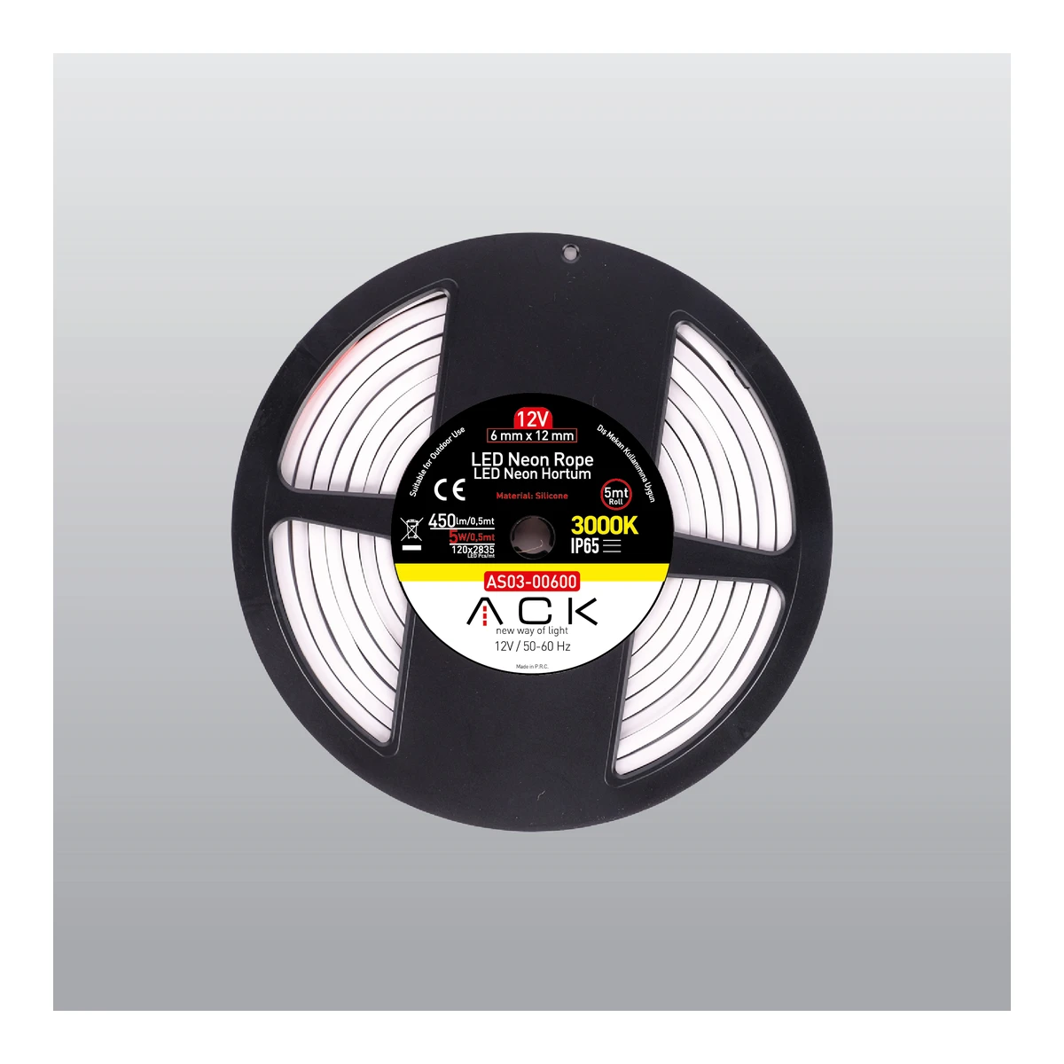 ACK AS03-00605 Dimlenebilir 12V/24V LED Neon Hortum 10W/mt Yeşil/Green — temsili üretici aile görseli