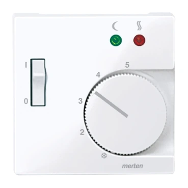 Schneider Electric 534925 Central plate floor thermostat with switch, active white, glossy, System M