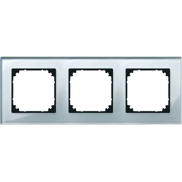 Schneider Electric 489360 Üçlü çerçeve, M-Elegance Glass, Gümüşi elmas