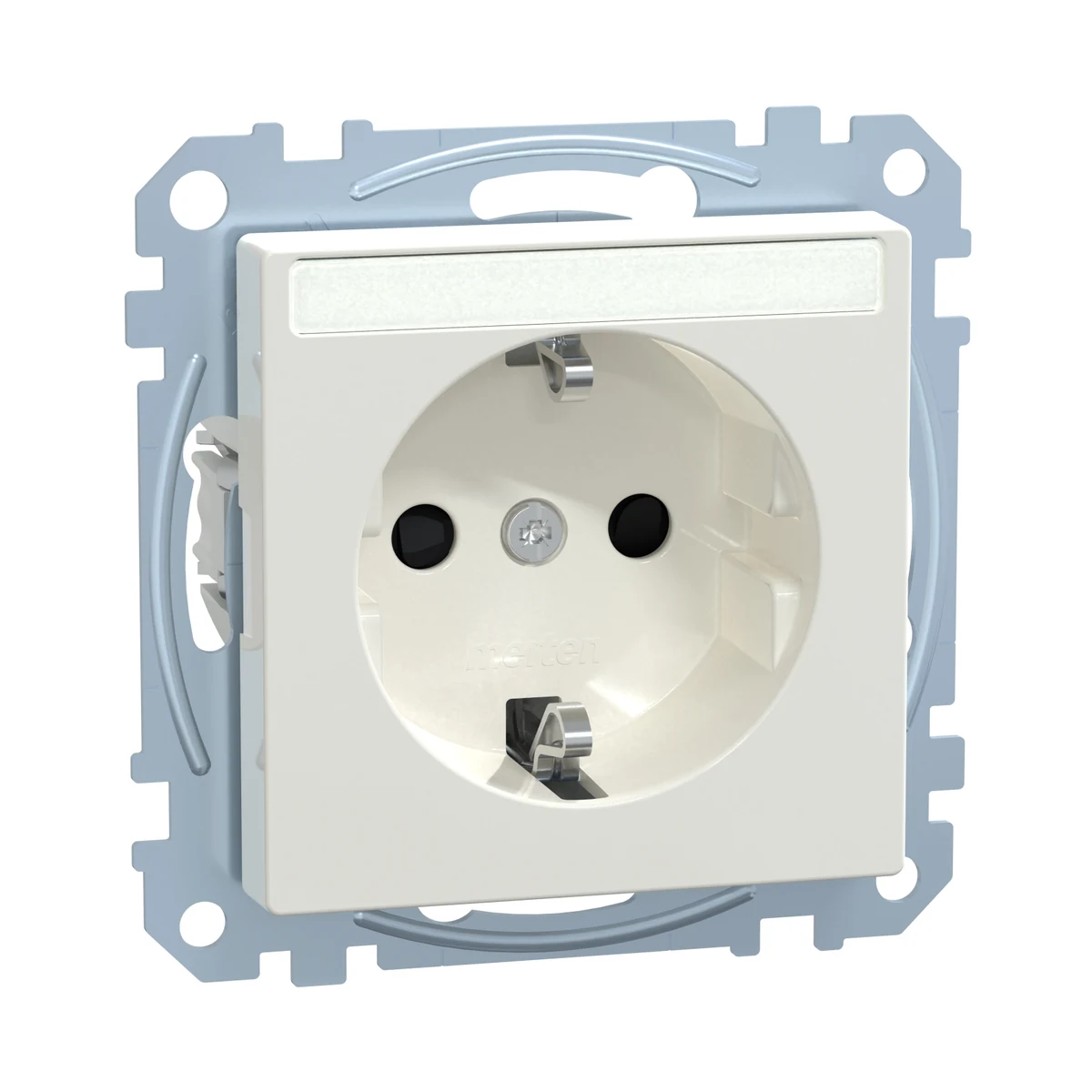 Schneider Electric MEG2302-0319 Merten System M, Topraklı Etiket Alanlı Priz, Çocuk Korumalı, Hızlı Bağlantı, Kutup Beyazı — üretici ürün görseli
