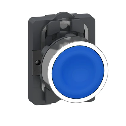 Schneider Electric XA2AA61 Push Button, Flush-Mounted, Blue, 1NO