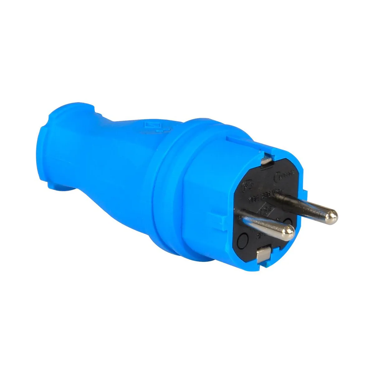 TP Elektrik 3101-301-0900 1x16A Kauçuk Düz Fiş, IP 44, Mavi