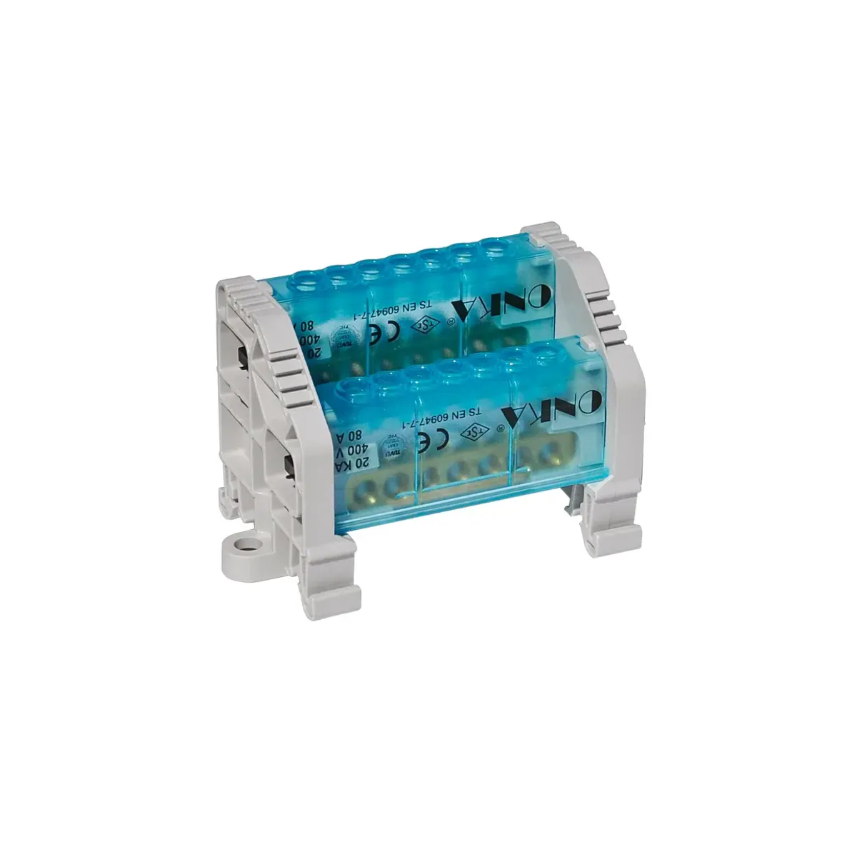 Onka 15 Hole 2-Pole Distribution Unit with Cover 80A 9X6.5mm