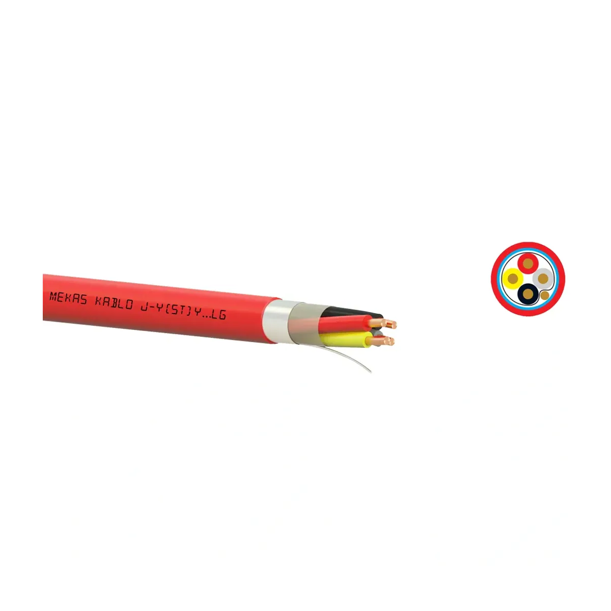 Mekas J-Y(St)Y Lg 2x2x1.5 mm2 + 0.80 mm Shielded Fire Alarm Cable