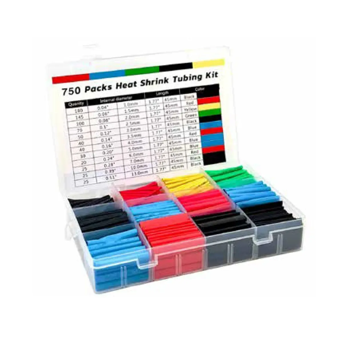 Colored Heat-Shrink Sleeve Set 750 Pieces HWA-274/3