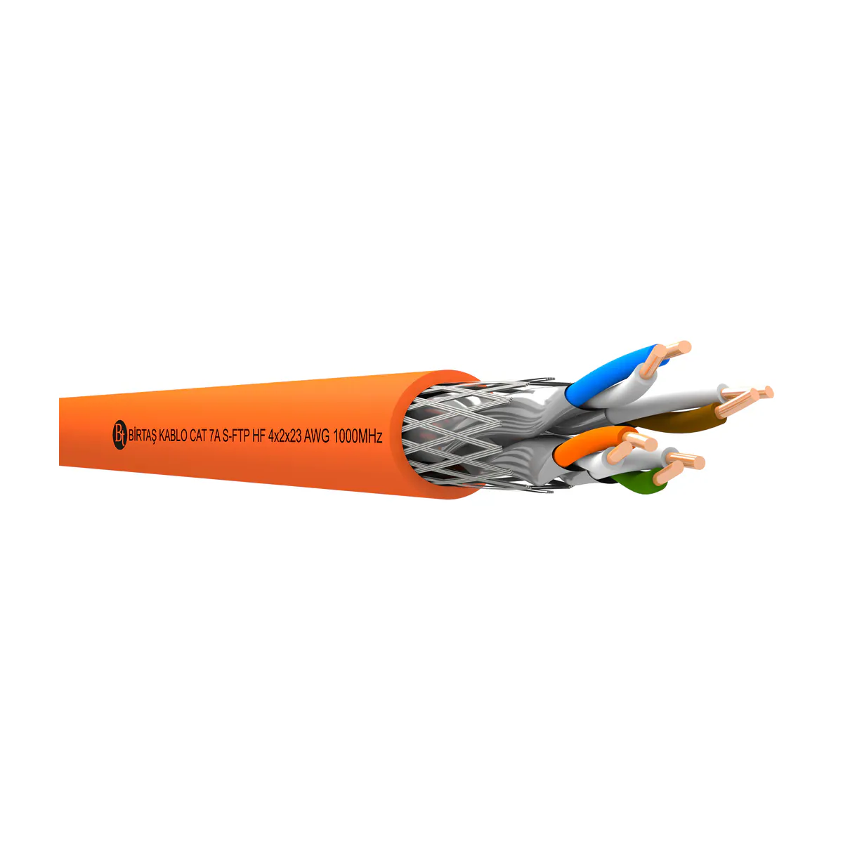 Birtaş Cat7A S/FTP 1000MHz LSZH-HFFR 4x2x23 AWG (Cca - s1, d1)