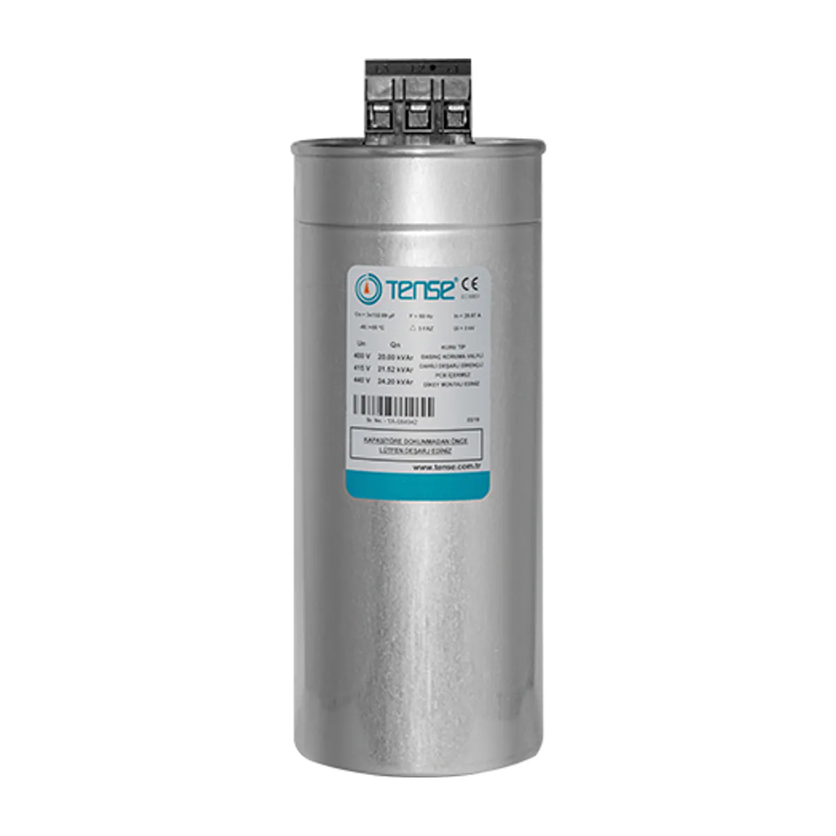 Tense TTK-40 Three-Phase Low-Voltage Power Capacitor, 40 kVAr, 400 VAC