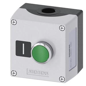 Siemens 3SU1851-0AB00-2AB1 Kutulu Kumanda Butonu Metal etanj kutusu 1 yeşil buton 1NO kontak