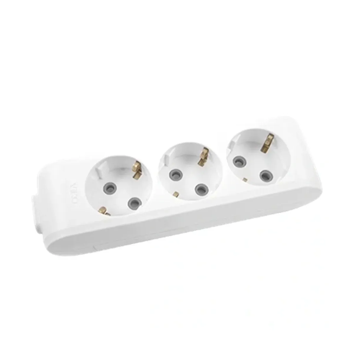 Viko White Triple Grounded Socket Without Cable, Child-Protected.