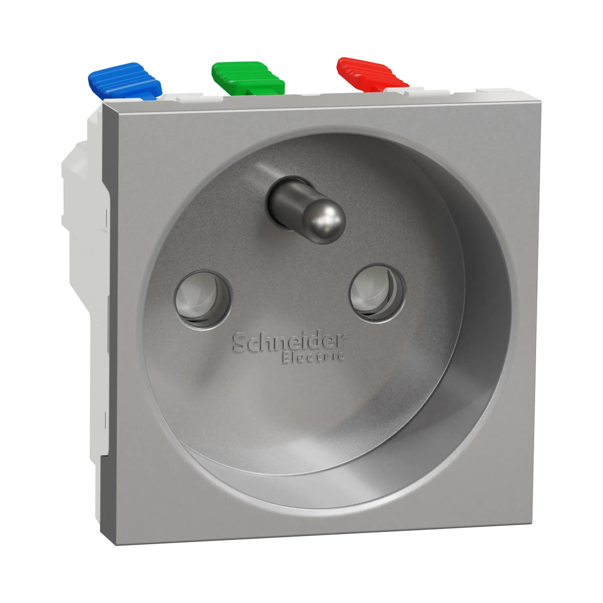 Schneider Electric NU305930 Yeni Unica, Child-Protected UPS Socket Quick-Connect 2 module, Aluminum