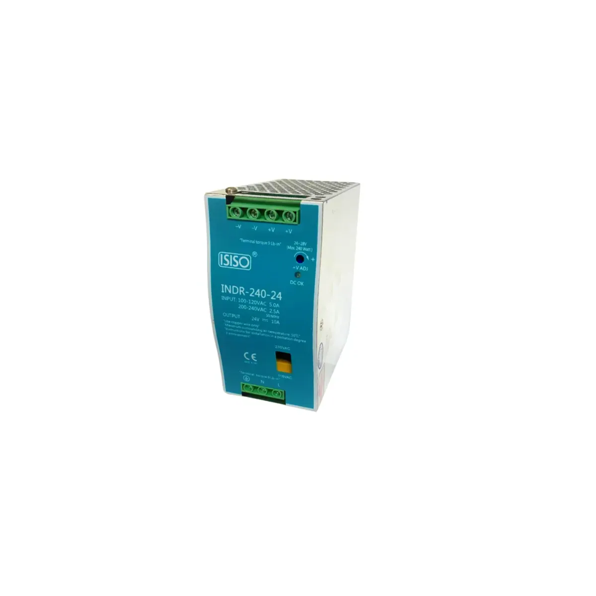Isıso INDR-240-24 Power Supply, 240 W, 24 V DC, 10 A