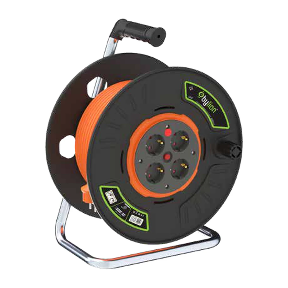 Bylion 196-300-0000 PLE-10000-F Cable Reel 4 sockets Type F (Schuko) IP20