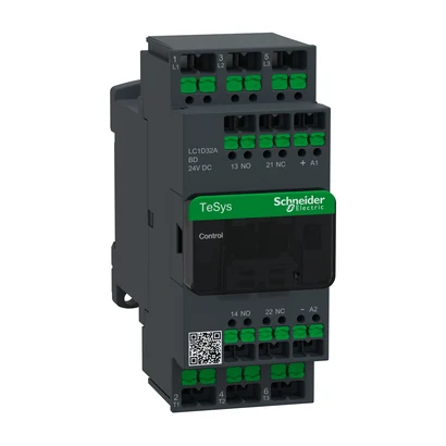 Schneider Electric LC1D32ABD TeSys Deca Kontaktör 3P 32A 24VDC Snap-in — üretici katalog görseli