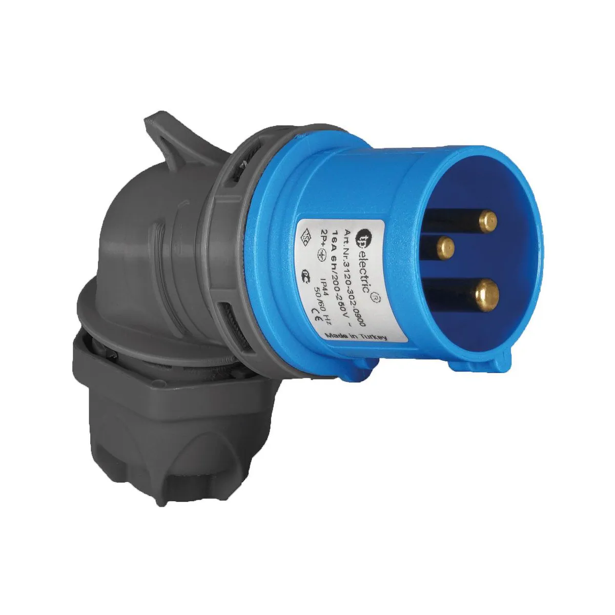 TP Elektrik 3020-302-0900 CEE 3x16A Angled Plug, IP 44, 6h