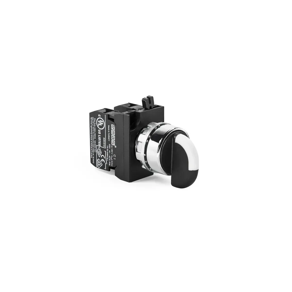 Emas CM Series Metal Selector Maintained Type 2NO II-0-I Black 22mm IP65