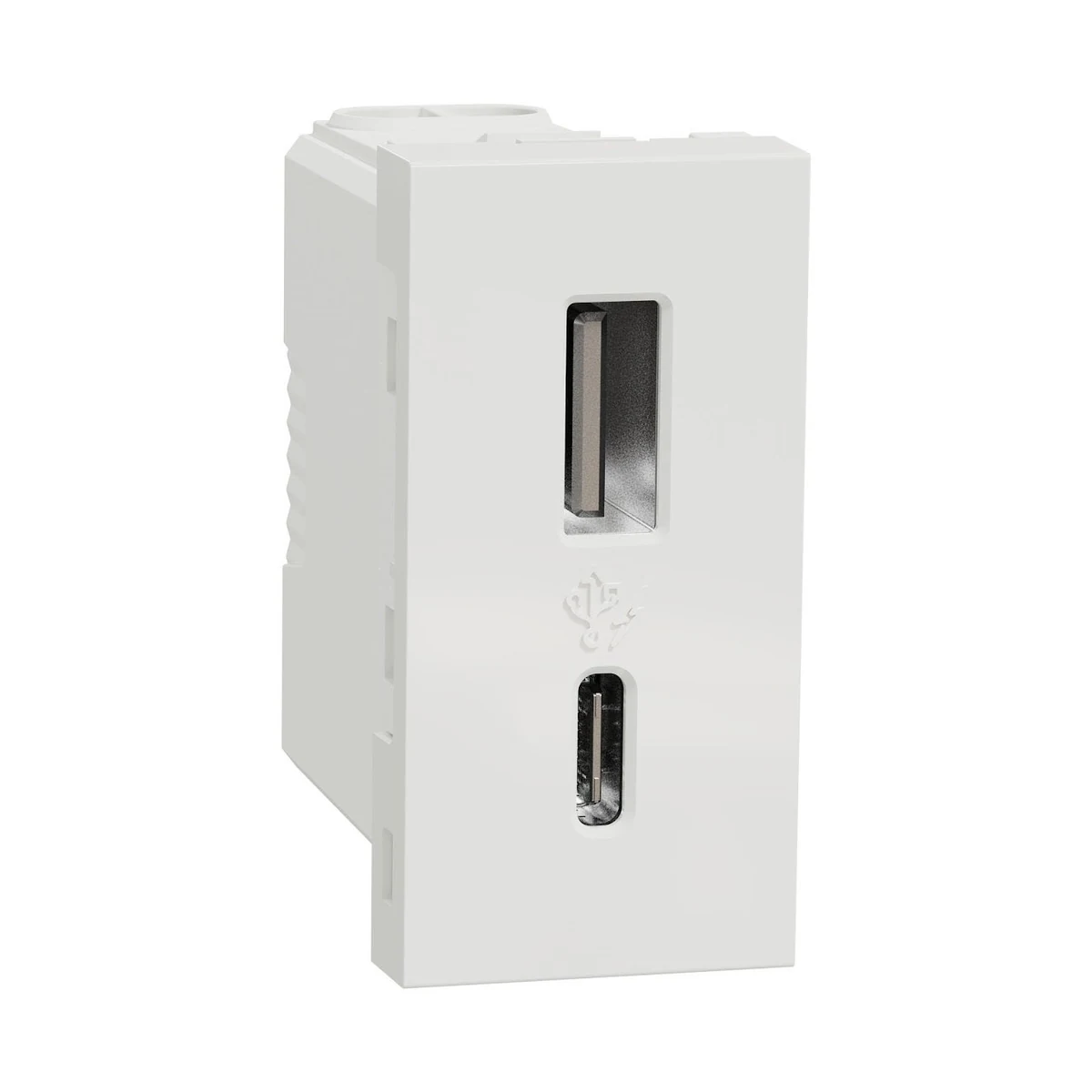 Schneider Electric NU301618 Yeni Unica, USB Charging Socket 1 module Type A+C 15W, White