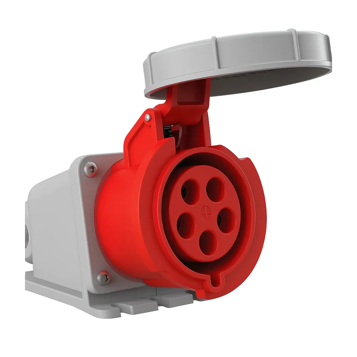Tem 676.516.282 16A Angled Wall Socket 3P+N+E IP67