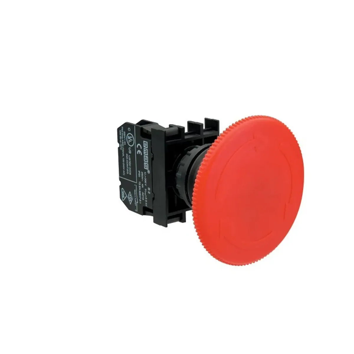 Emas B Series Plastic Emergency Stop Twist-Release Type Head 60mm Push Button 1NC Red 22mm IP50