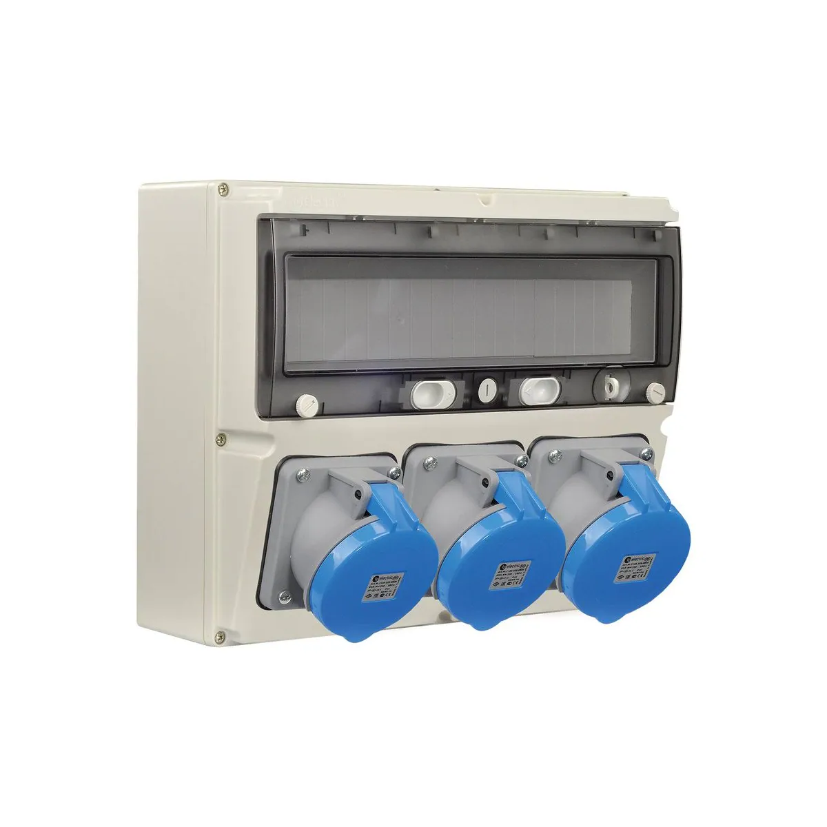 TP Elektrik 3323-000-0283 360x300 Priz Montajlı Kombinasyon Kutusu, 3x63A Prizli