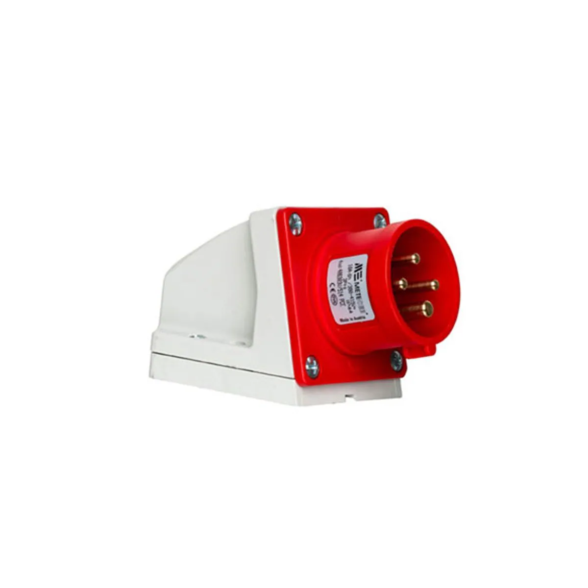 PCE 406303V 4x16A Wall-Mount Plug Angled Housing IP44 Screw Type