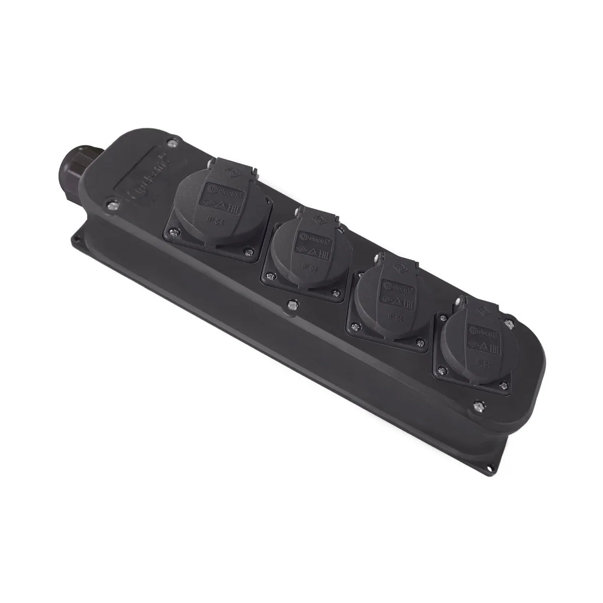 TP Elektrik 3101-640-0300 1x16A Polyamide - Quadruple Group Socket, IP 44, Black