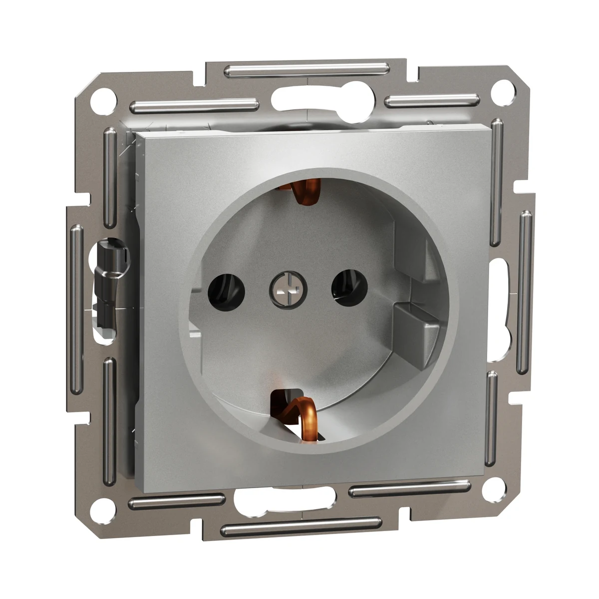 Schneider Electric EPH2900161 Asfora Grounded Socket Aluminum