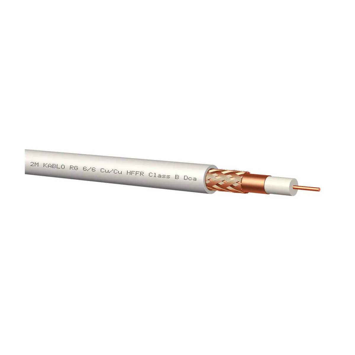 2M Kablo Fiziksel Köpürmeli 75 Ohm HFFR RG 6/4 FHF Beyaz — üreticinin temsili aile görseli; renk, ekranlama ve ölçü için ürünün teknik kaydını esas alın.