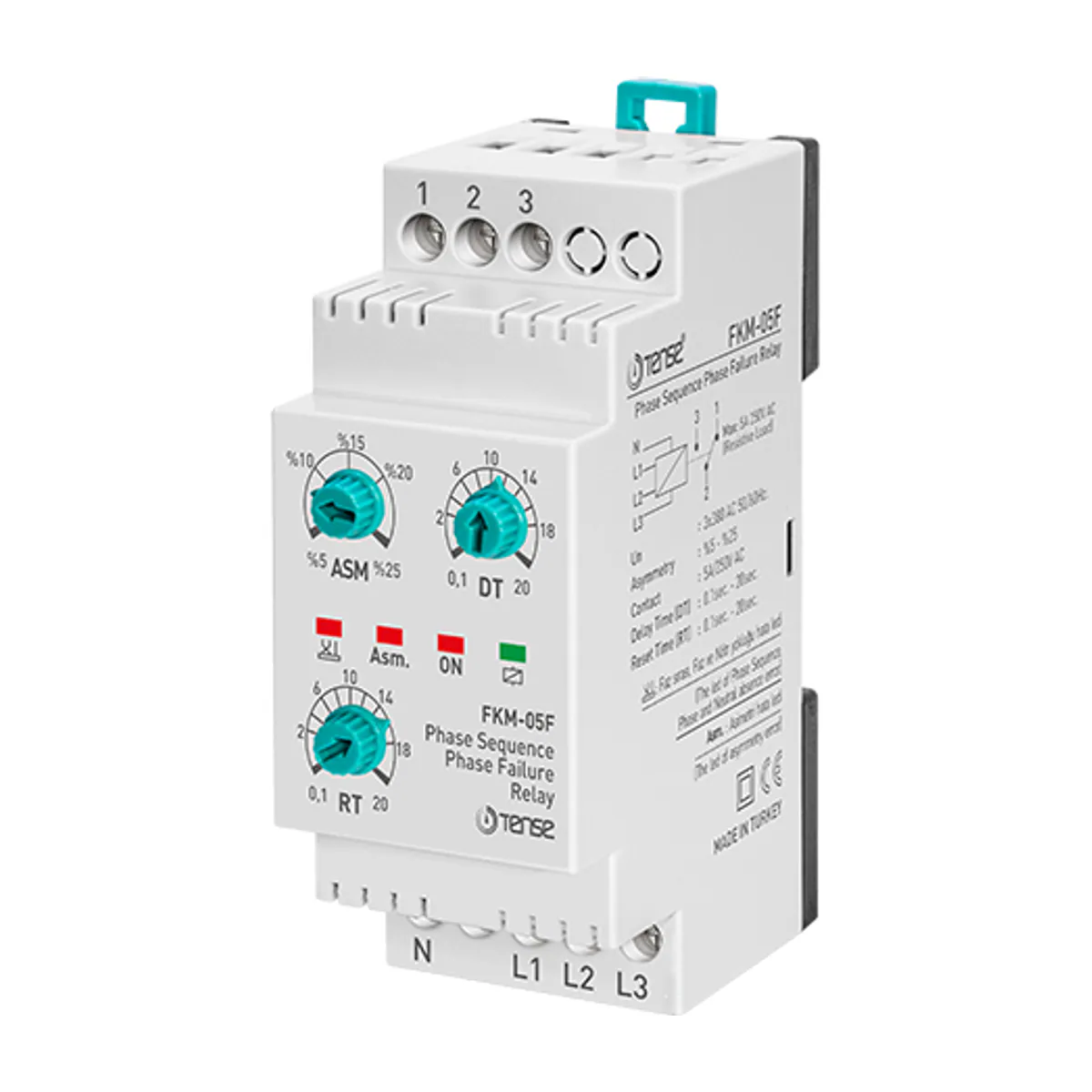 Tense FKM-05F Faz (Motor) Koruma Rölesi, %5–25 ayarlı asimetri