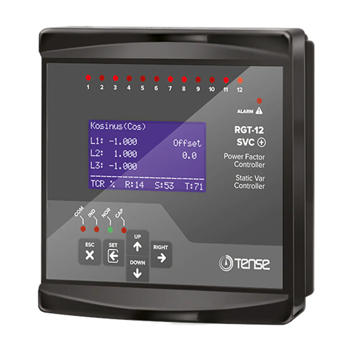 Tense RGT-12 SVC Three-Phase Reactive Power Control Relay, 12 steps + TCR