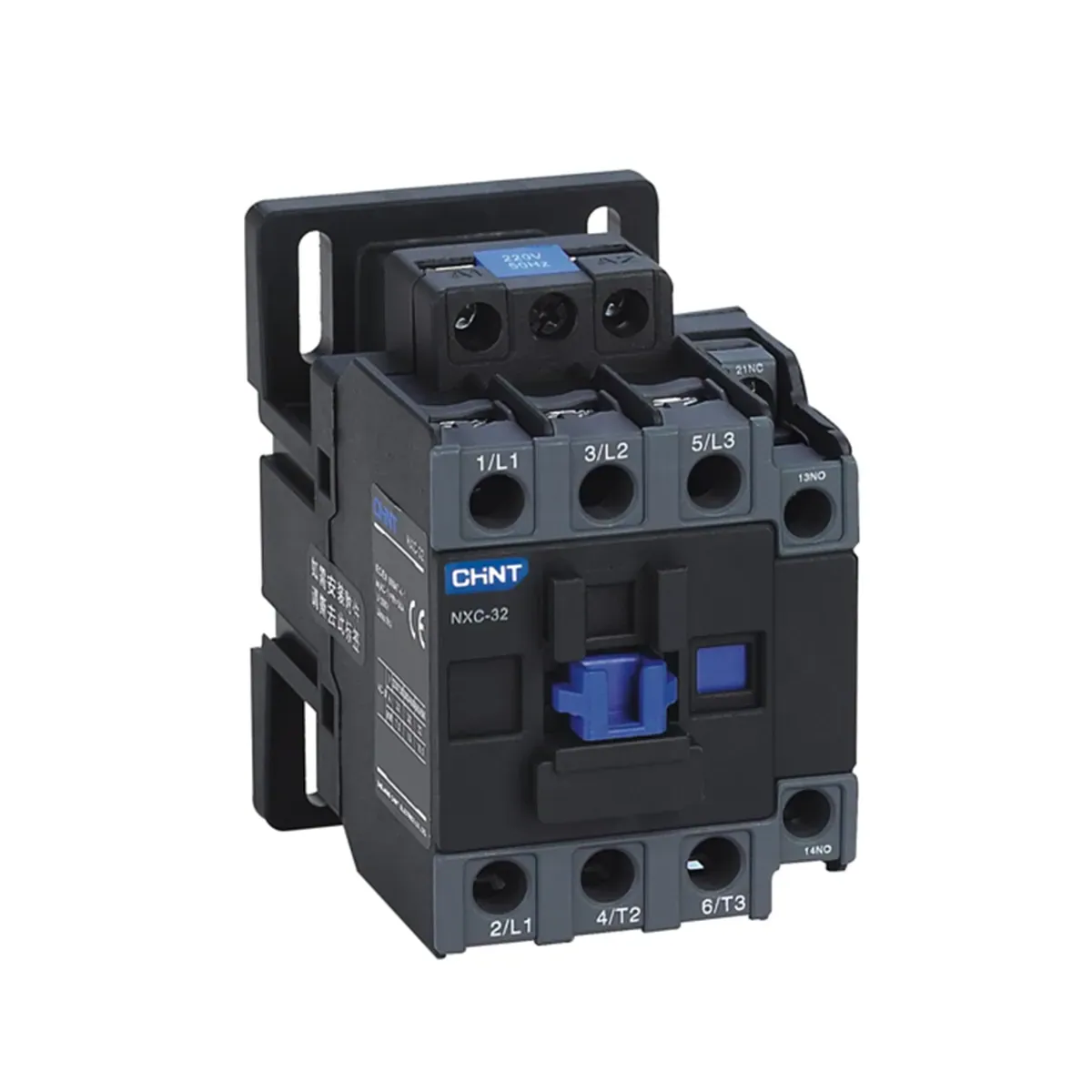 Chint NXC-38 220V AC Coil 3-Pole 38A 1NO+1NC Contactor with Auxiliary Contact 18.5kW