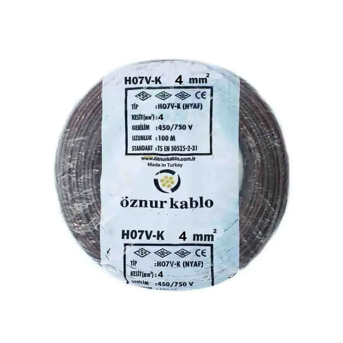 Öznur NYAF 1x4 mm2 H07V-K Brown Cable