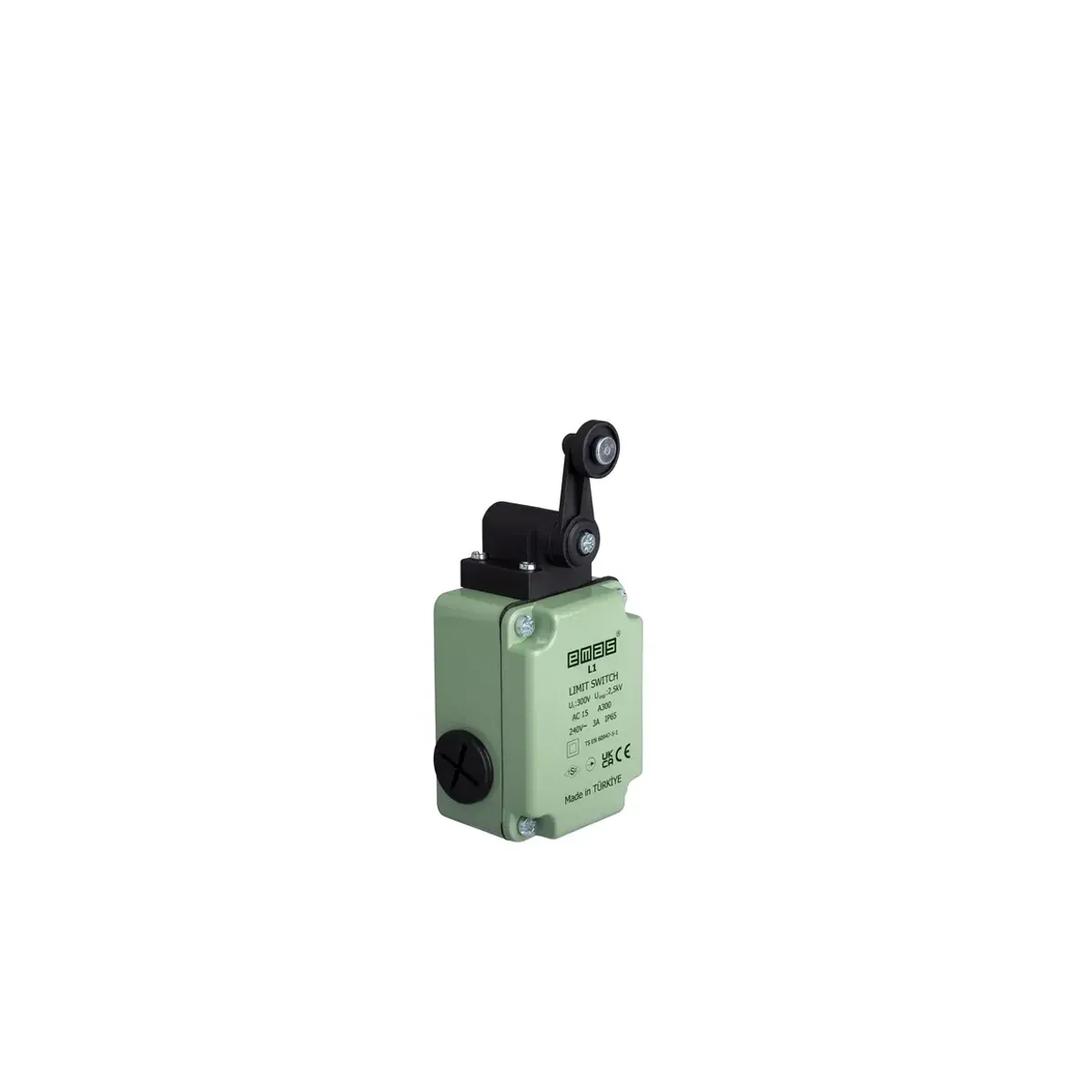 Emas Metal Housing Plastic Roller Lever Bidirectional Snap-Action 1NO+1NC Limit Switch 18mm L1K13MEP121