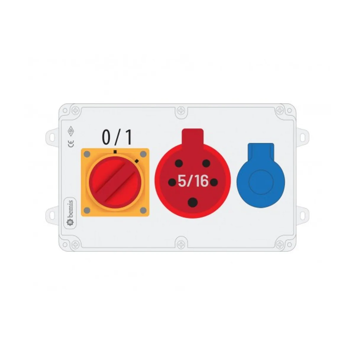Bemis BKP-7216-1001 Powerbox Priz Kutusu IP44 120x255x80mm
