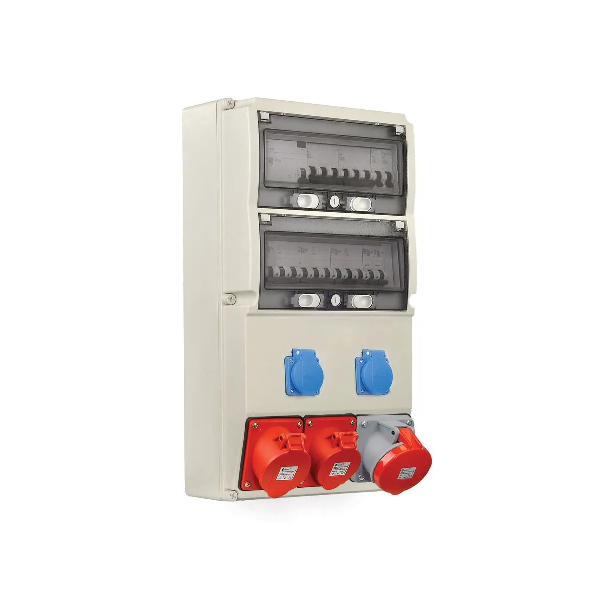 TP Elektrik 3379-002-5730 300x540 Priz Montajlı Kombinasyon Kutusu, 5x16A ve 5x32A ve 5x63A Prizli, Sigortalı, Kaçak Akımlı, Kablajlı, IP 66
