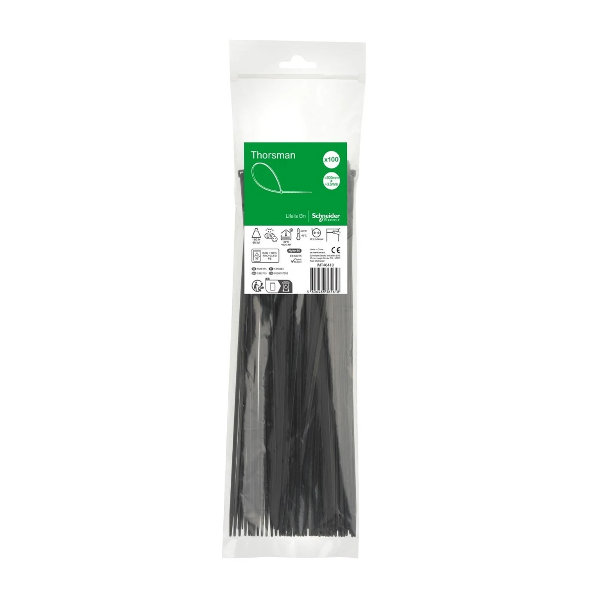 Schneider Electric IMT46408 Cable Tie 160x2.5mm black (must be ordered in multiples of 100)