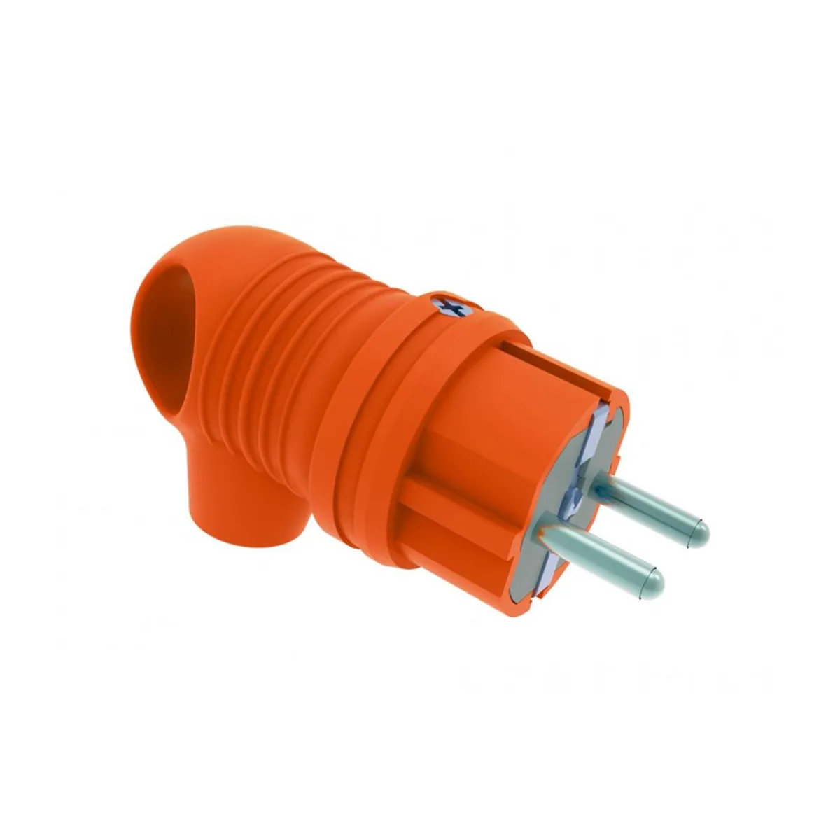 Bemis BV4-1402-2021 Rubber Angled Plug with Handle (Orange) 16 A 2P+E IP44