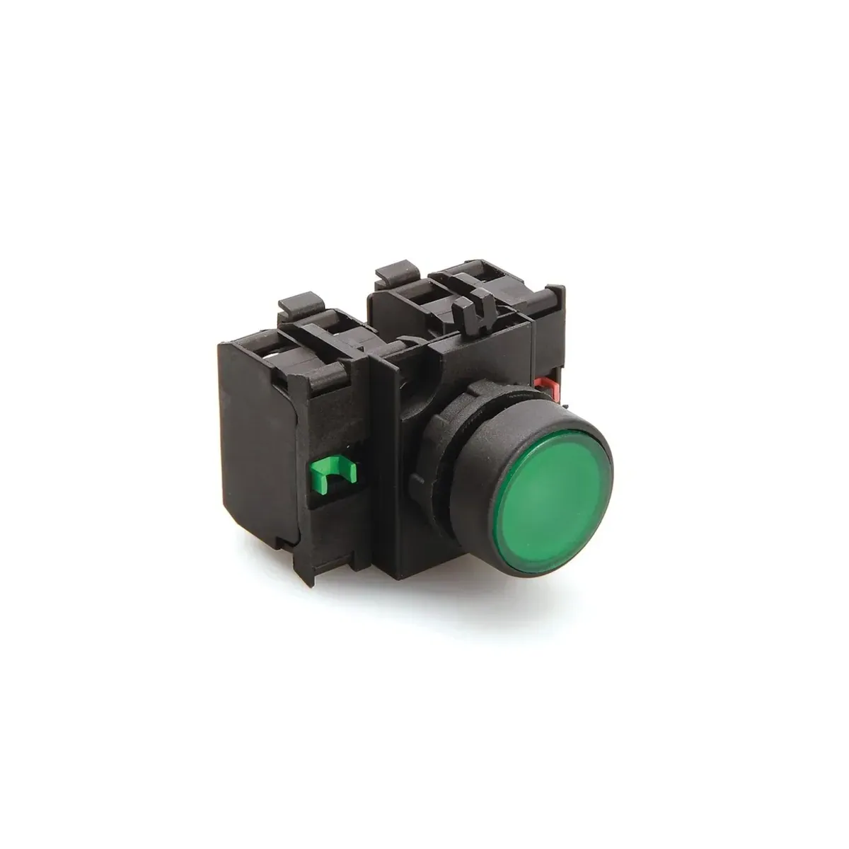 Emas CP Serisi Plastik Yaylı Düz Tip Yeşil Buton 2NO+2NC 22mm IP65