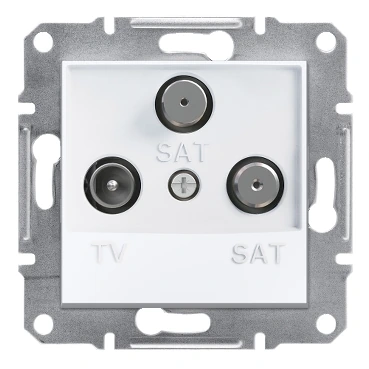 Schneider Electric EPH3670121 Asfora TV - Satellite - Satellite Socket, Terminating, Triple, Without Frame