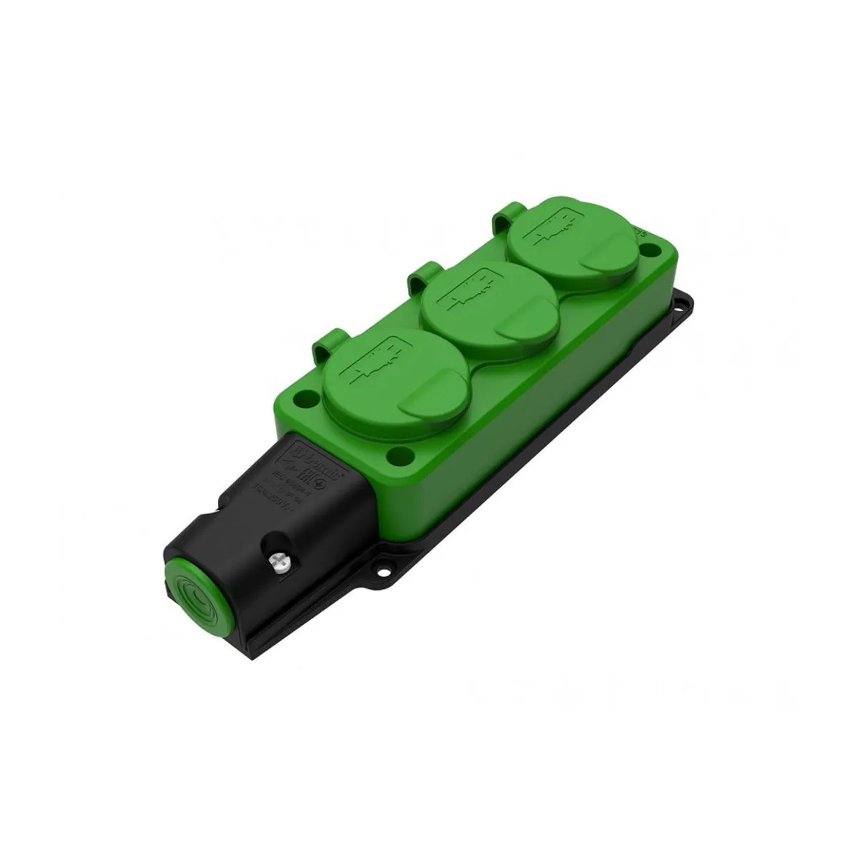 Bemis BV1-1402-3613 Rubber Three-Way Group Socket (Green) 16 A 2P+E IP54