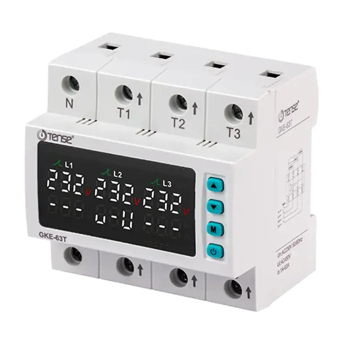 Tense GKE-63T Voltage and Current Protection Relay, 63 A