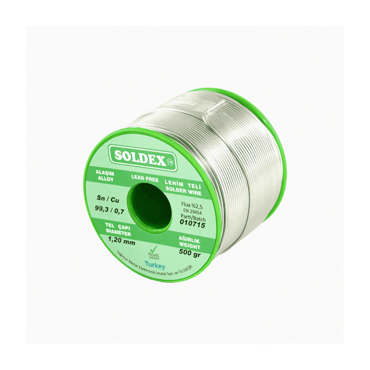Soldex kurşunsuz lehim teli 1,60 mm 500 gr makara — temsili aile görseli