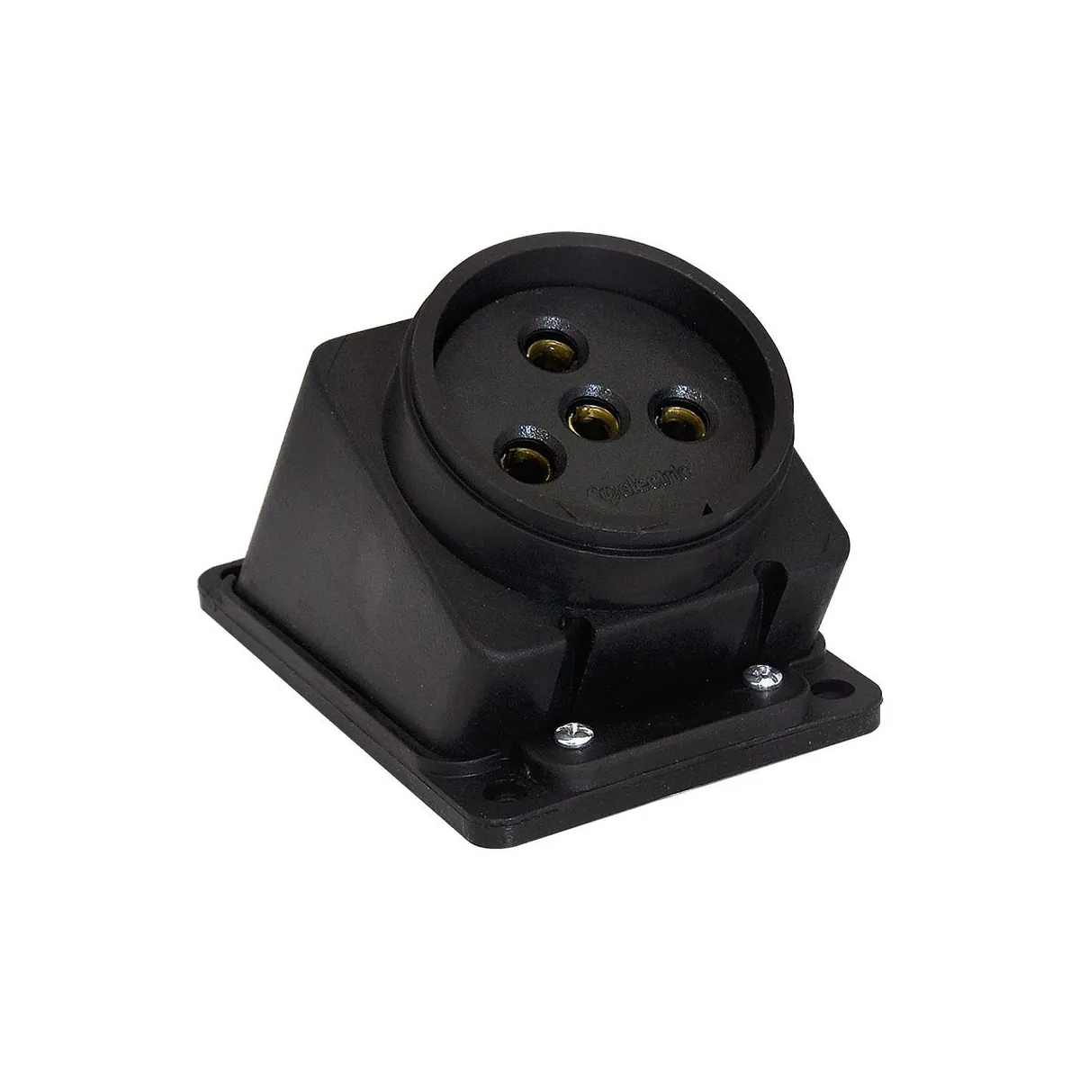 TP Elektrik 3104-307-0300 3x25A Rubber Angled Wall Socket, IP 44, Black